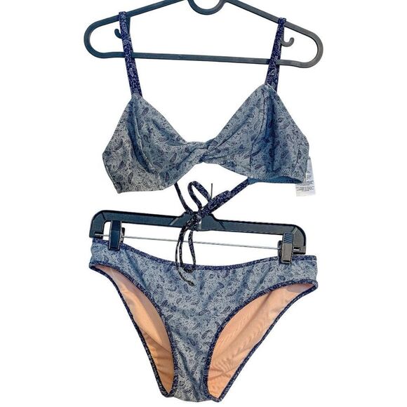 Madewell Twist Front Bikini Set in Scratchpad Paisley - Picture 4 of 7